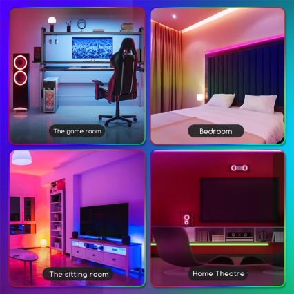 Aigostar - Tira LED RGB regulable 5m LED/24W/12/230V IP65 + control remoto