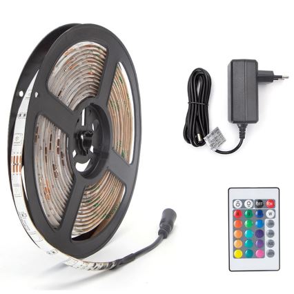 Aigostar - Tira LED RGB regulable 5m LED/24W/12/230V IP65 + control remoto