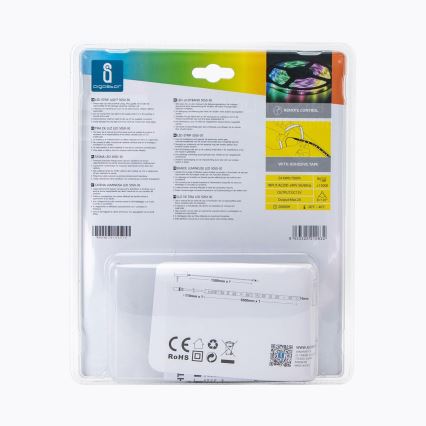 Aigostar - Tira LED RGB regulable 5m LED/24W/12/230V IP65 + control remoto
