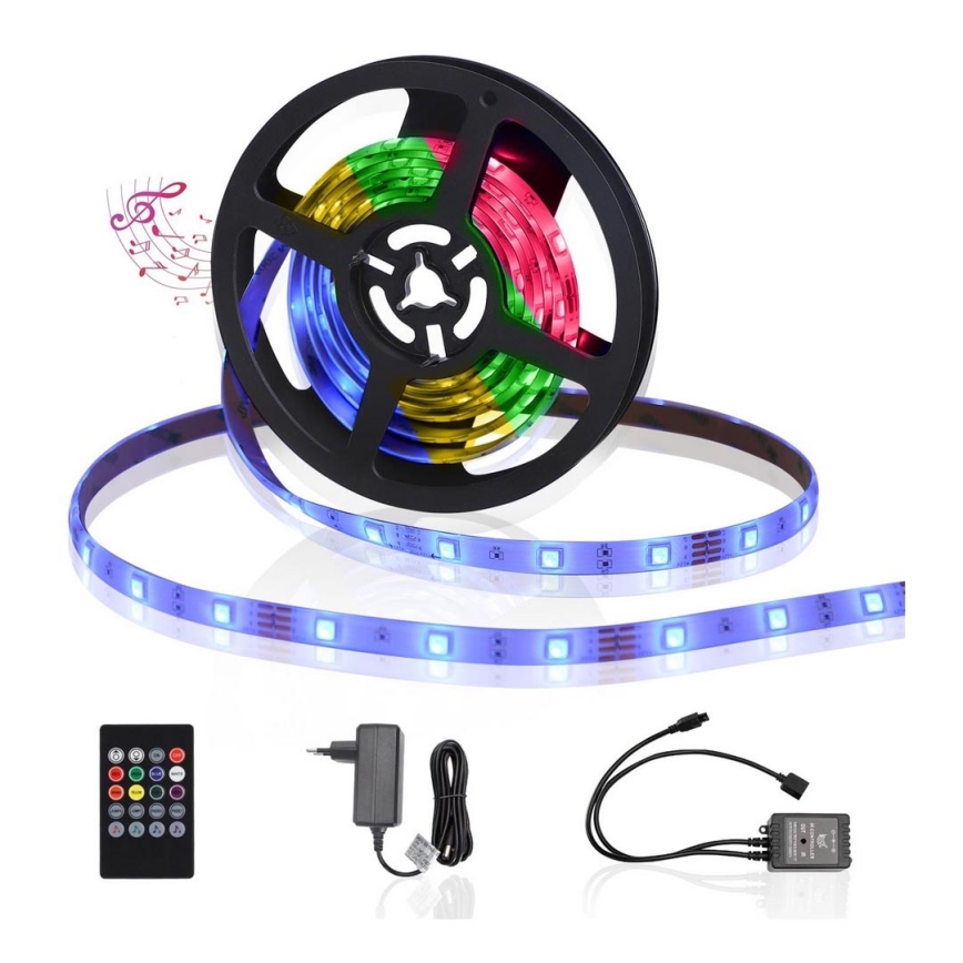 Aigostar - Tira LED RGB regulable para exterior 3m LED/24W/12/230V IP65 + mando a distancia