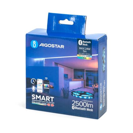 Aigostar - Tira LED RGBW regulable 5m MESH Inteligente LED/24W/230V 2700-6500K + control remoto