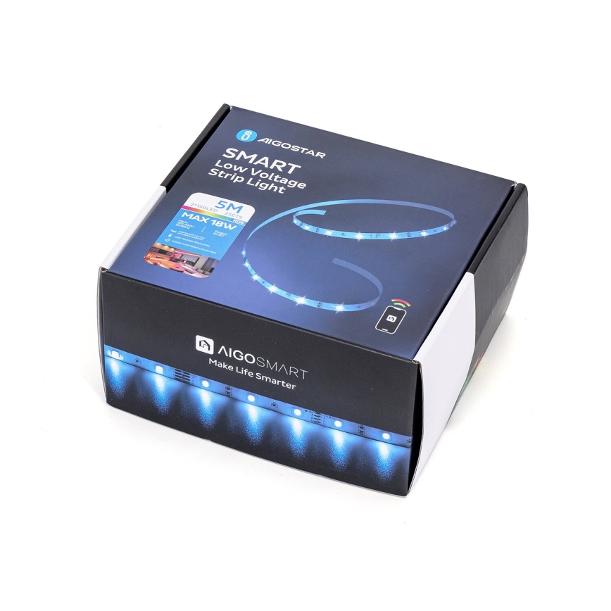 Aigostar - Tira LED RGBW regulable LED/18W/12V 2x5 m Wi-Fi