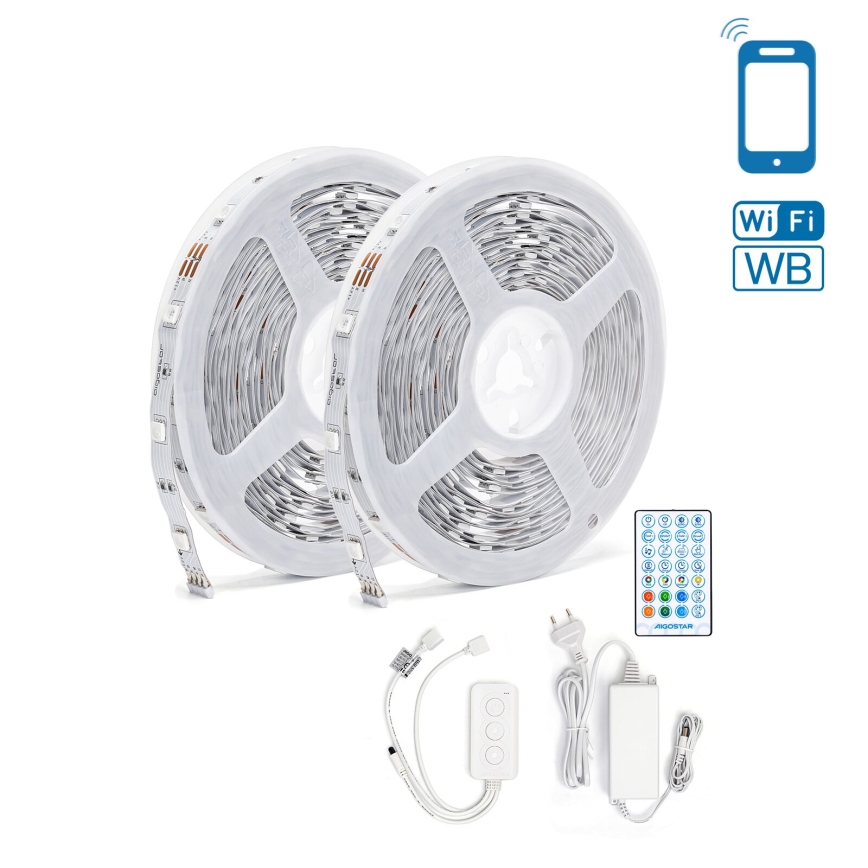 Aigostar - Tira LED RGBW regulable LED/48W/12V 2x7,5 m Wi-Fi