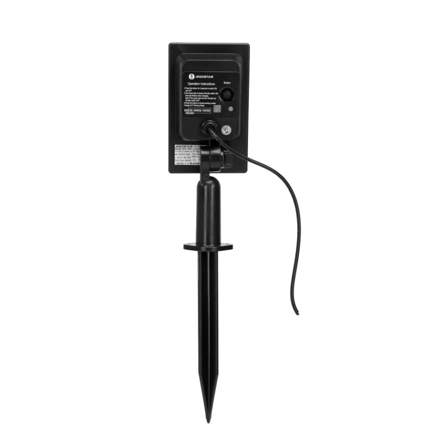 Aigostar - Tira solar LED regulable LED/1,6W/3,2V 3 m 2700K IP65 1800 mAh + mando a distancia