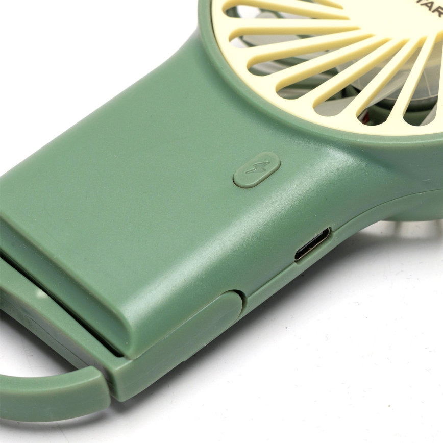 Aigostar - Ventilador de bolsillo recargable 4 W / 5 V, 500 mAh, USB, verde