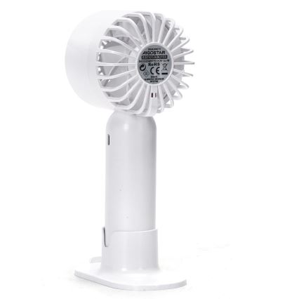 Aigostar - Ventilador de bolsillo recargable 4W/5V 500mAh USB blanco