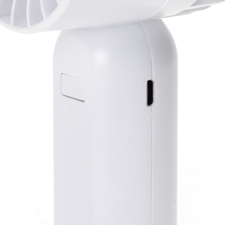 Aigostar - Ventilador de bolsillo recargable 4W/5V 500mAh USB blanco
