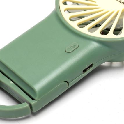 Aigostar - Ventilador de bolsillo recargable 4W/5V 500mAh USB verde