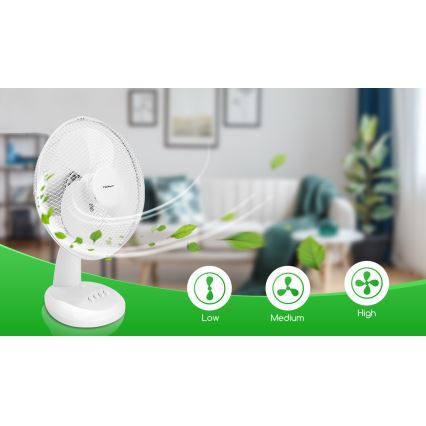 Aigostar - Ventilador de mesa 35W/230V 34 cm blanco