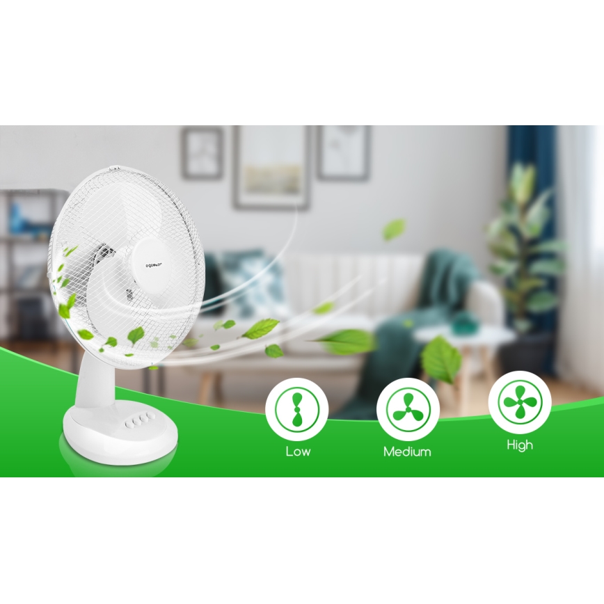 Aigostar - Ventilador de mesa 35W/230V 34 cm blanco