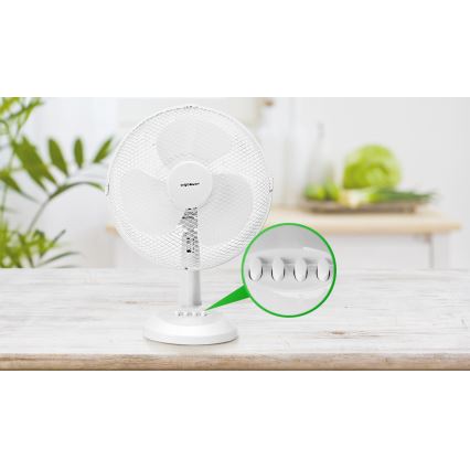 Aigostar - Ventilador de mesa 35W/230V 34 cm blanco