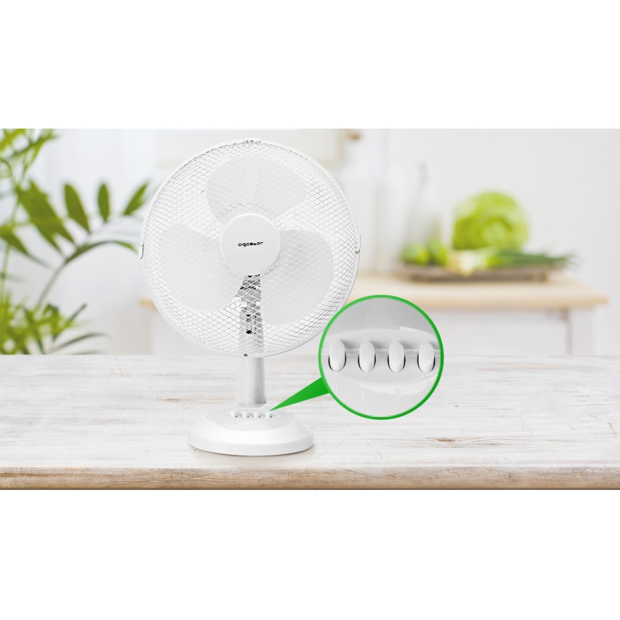 Aigostar - Ventilador de mesa 35W/230V 34 cm blanco