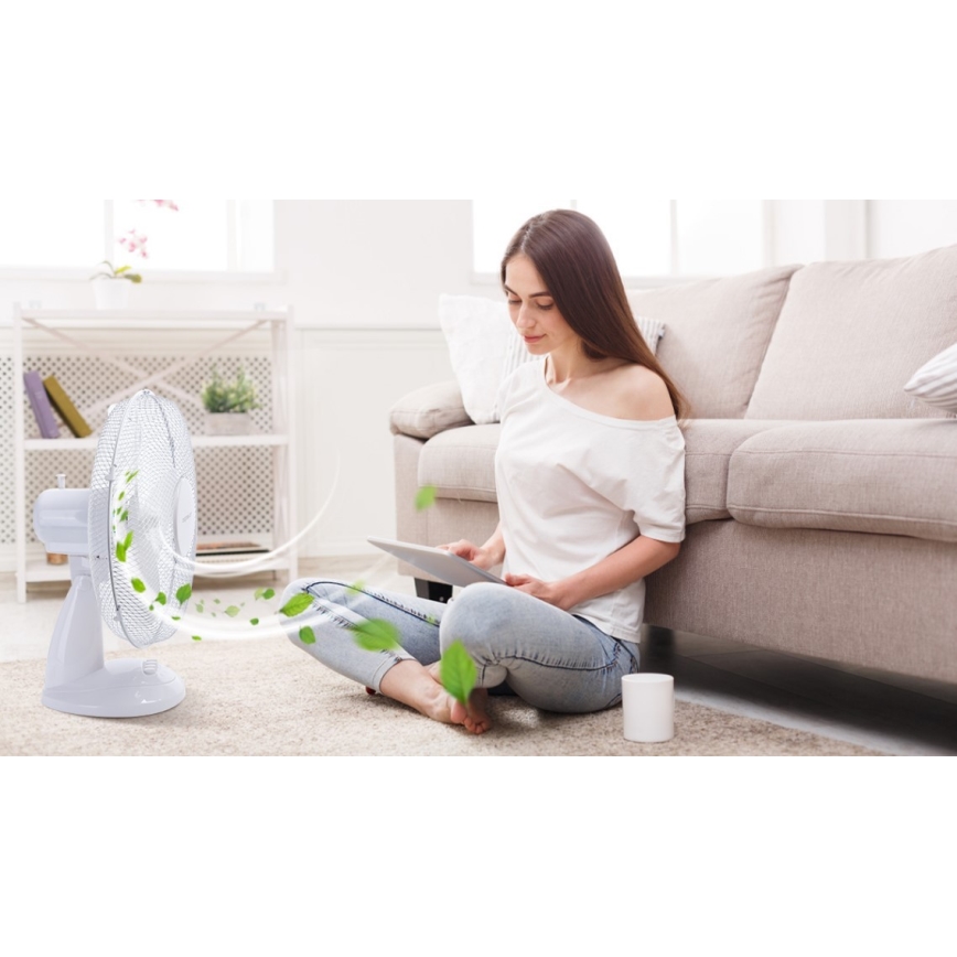 Aigostar - Ventilador de mesa 45W/230V 34 cm blanco
