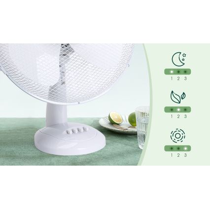 Aigostar - Ventilador de mesa 45W/230V 34 cm blanco