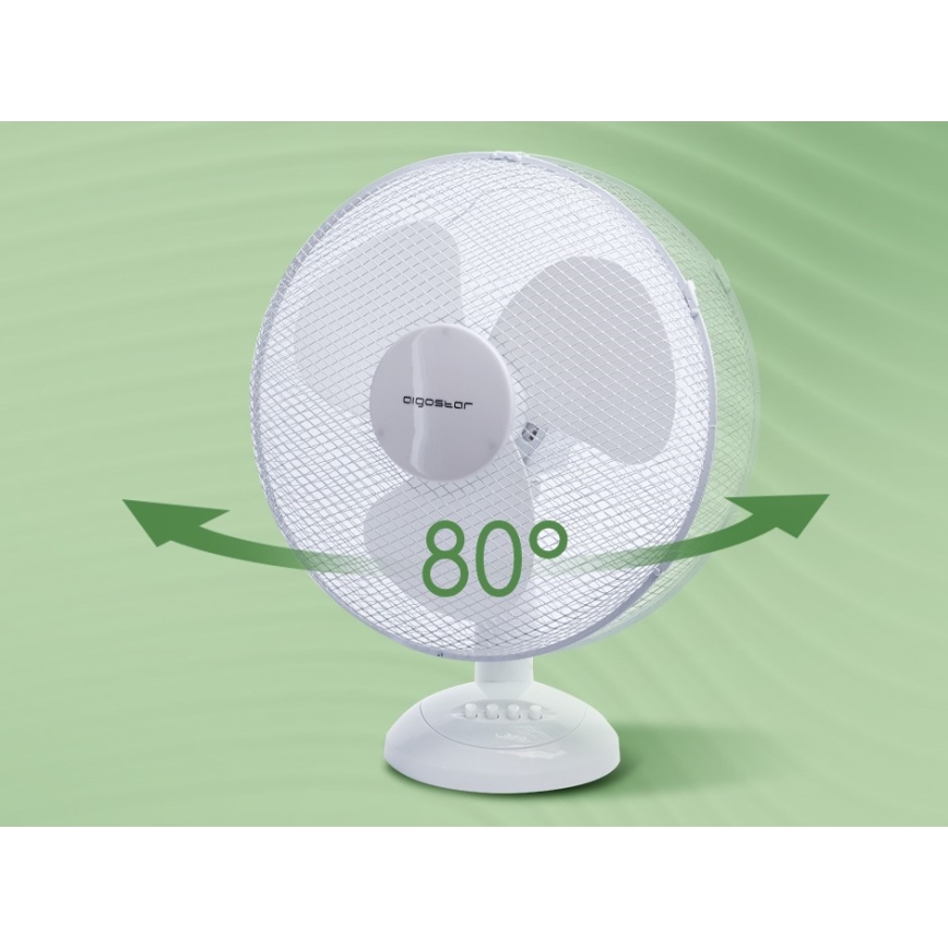 Aigostar - Ventilador de mesa 45W/230V 34 cm blanco