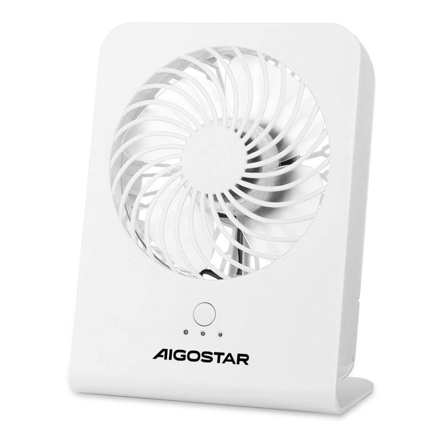 Aigostar - Ventilador de mesa 5W/5V blanco