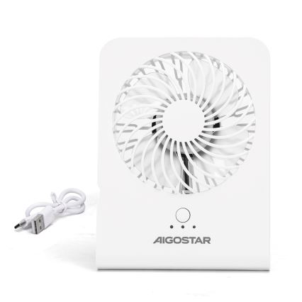 Aigostar - Ventilador de mesa 5W/5V blanco