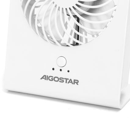 Aigostar - Ventilador de mesa 5W/5V blanco
