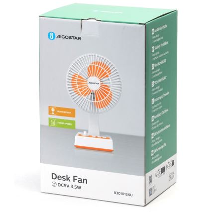 Aigostar - Ventilador de mesa 6W/USB
