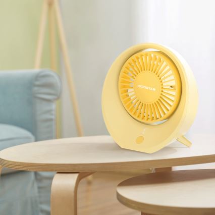 Aigostar - Ventilador de mesa recargable 3W/5V 1200mAh USB naranja