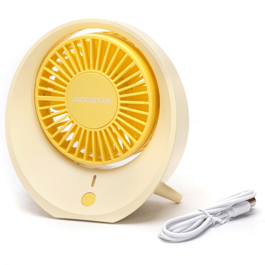 Aigostar - Ventilador de mesa recargable 3W/5V 1200mAh USB naranja