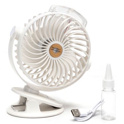 Aigostar - Ventilador de mesa recargable con clip 2W/5V 2400mAh USB blanco