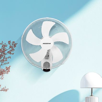 Aigostar -  Ventilador de pared 45W/230V blanco + control remoto