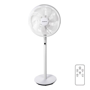 Aigostar - Ventilador de pie 2en1 45W/230V blanco + control remoto