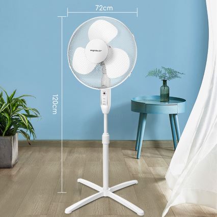Aigostar - Ventilador de pie 40W/230V 120 cm blanco