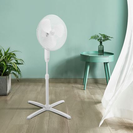 Aigostar - Ventilador de pie 45W/230V 120 cm blanco