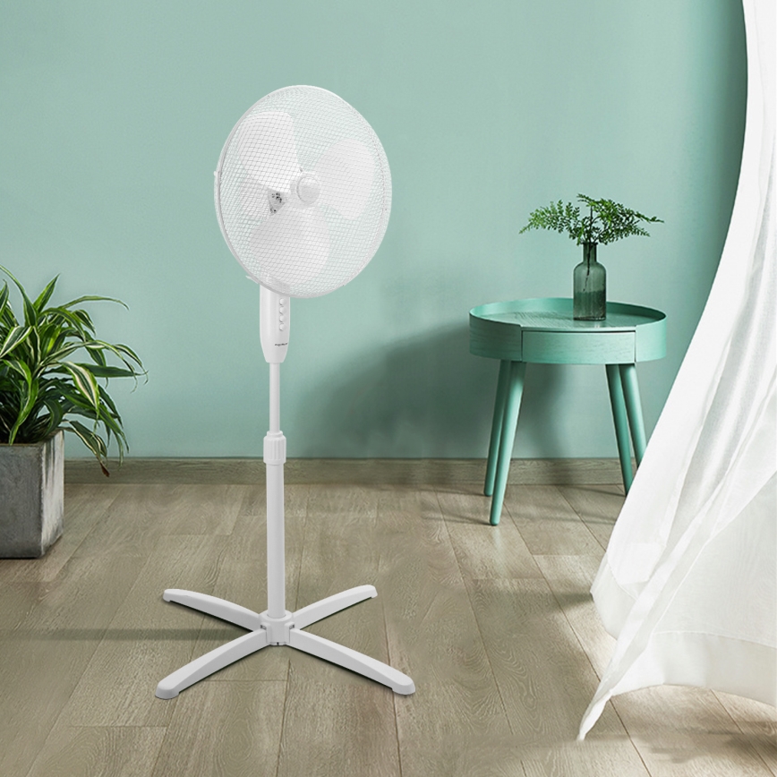 Aigostar - Ventilador de pie 45W/230V 120 cm blanco