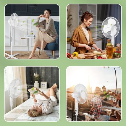 Aigostar - Ventilador de pie 45W/230V 120 cm blanco