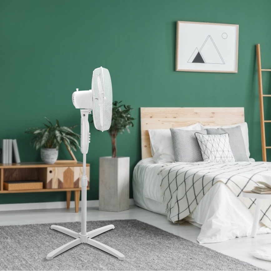 Aigostar - Ventilador de pie 45W/230V 120 cm blanco