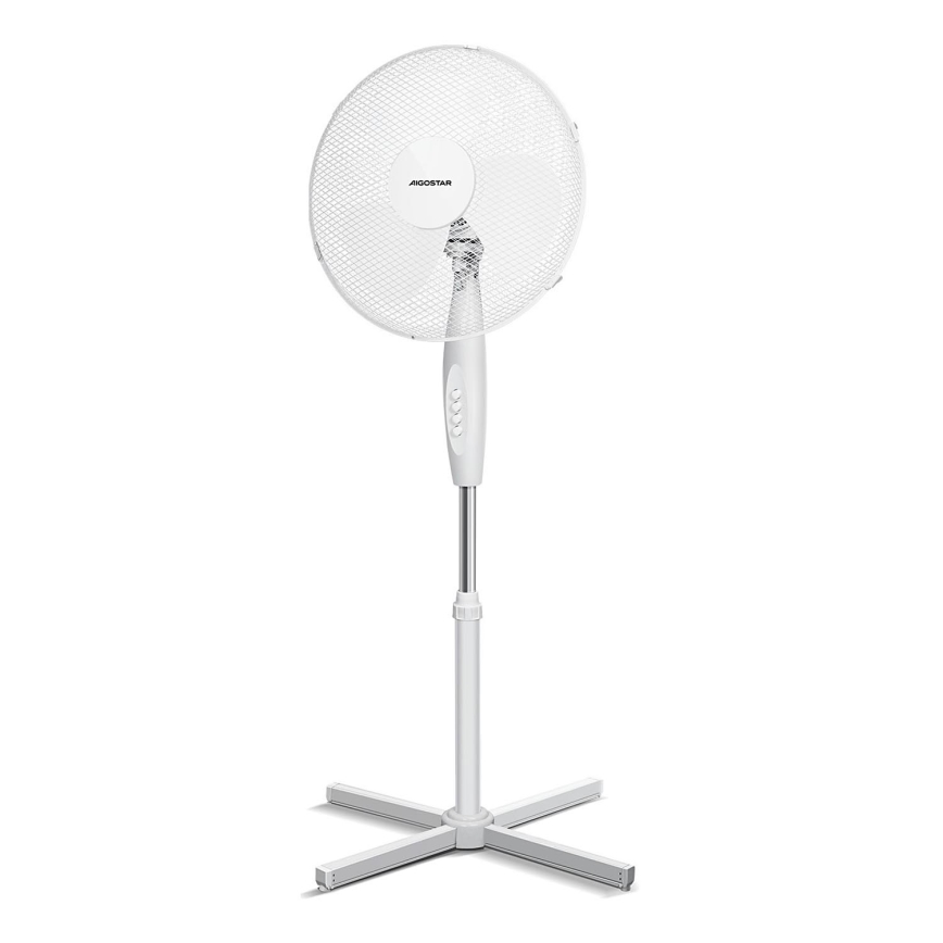 Aigostar - Ventilador de pie 45W/230V 125 cm blanco