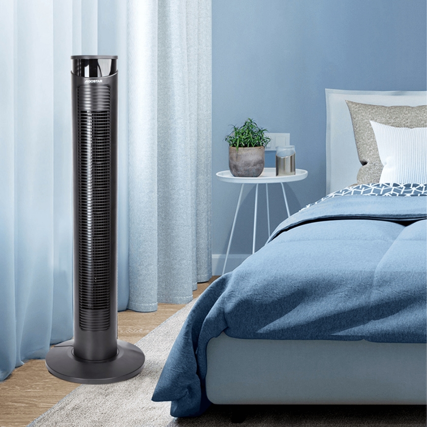 Aigostar - Ventilador de pie 45W/230V negro + control remoto