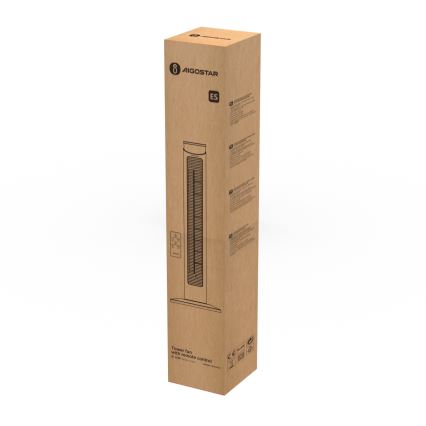 Aigostar - Ventilador de pie 45W/230V negro + control remoto