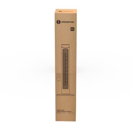 Aigostar - Ventilador de pie 45W/230V negro + control remoto