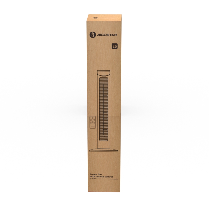 Aigostar - Ventilador de pie 45W/230V negro + control remoto