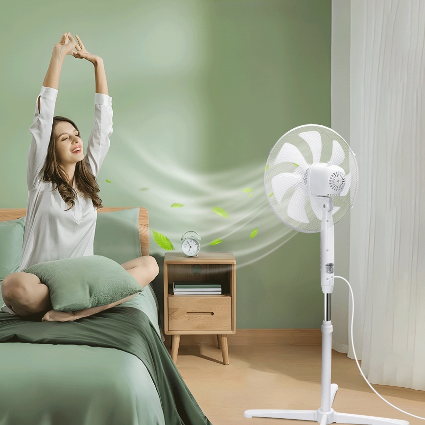 Aigostar - Ventilador de pie 50W/230V 120 cm blanco