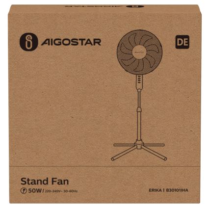 Aigostar - Ventilador de pie 50W/230V 120 cm blanco