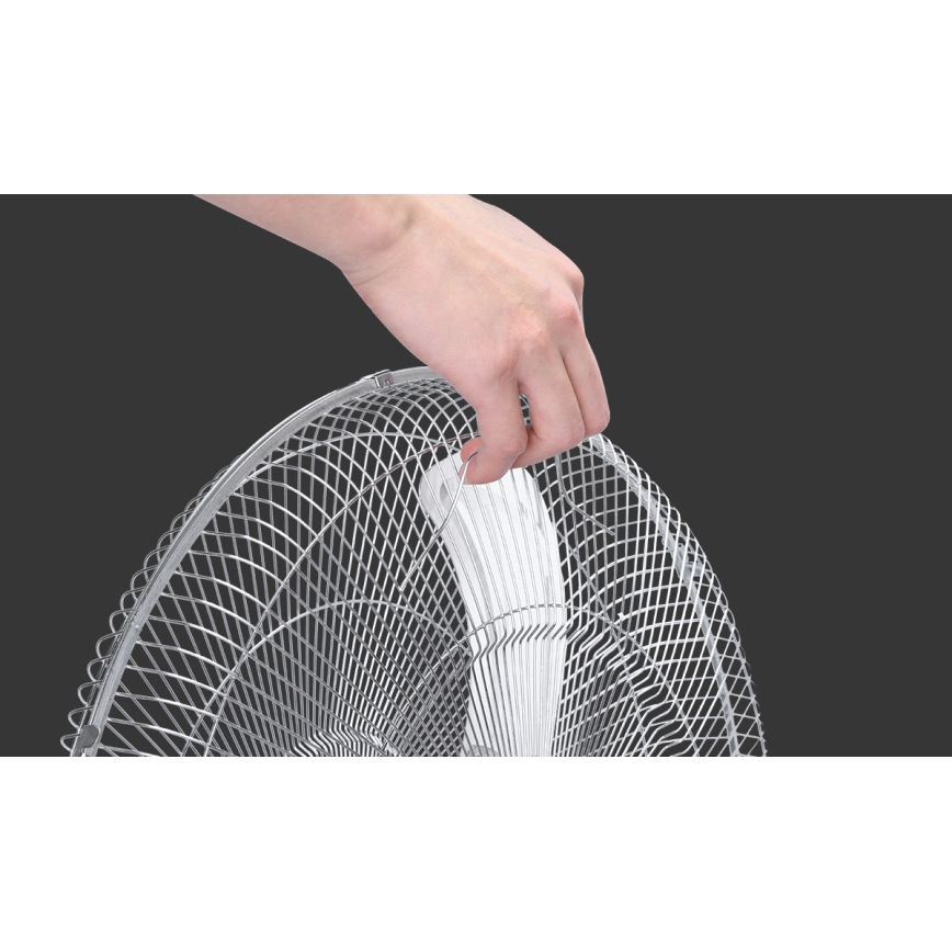 Aigostar - Ventilador de pie 55W/230V cromo brillante/negro