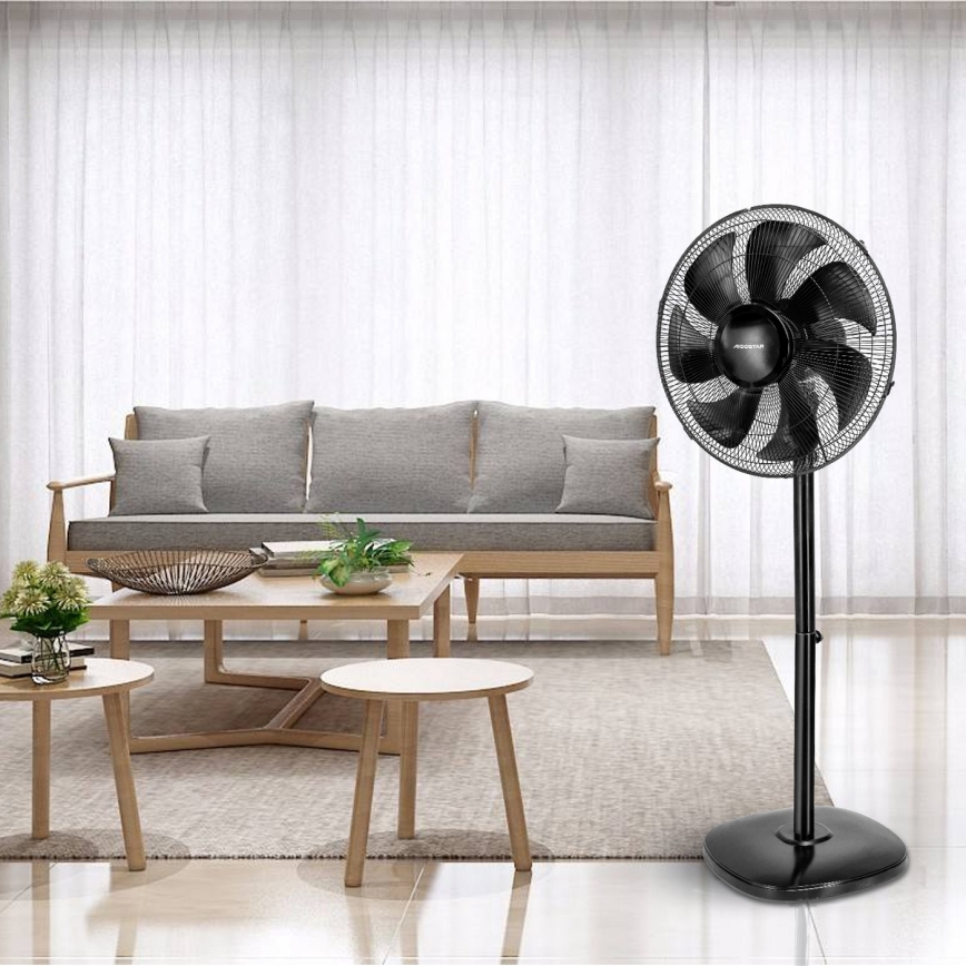 Aigostar - Ventilador de pie 55W/230V negro + control remoto