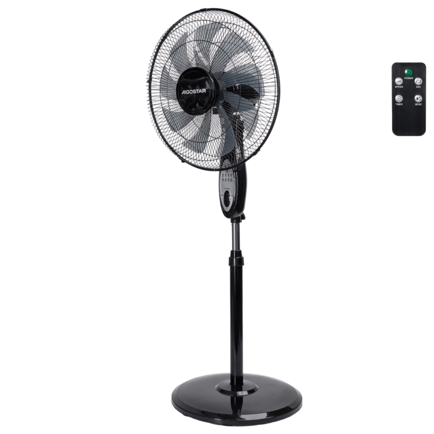 Aigostar - Ventilador de pie 60 W/230 V, negro