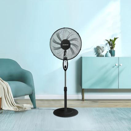 Aigostar - Ventilador de pie 60W/230V negro + mando a distancia