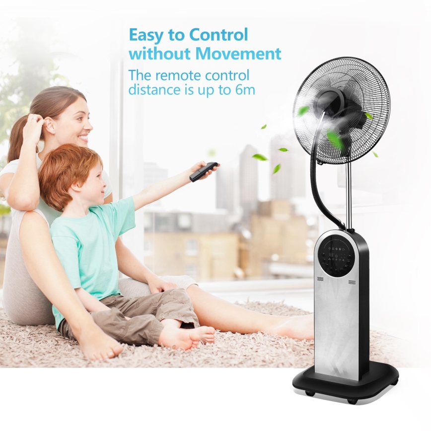 Aigostar - Ventilador de pie con efecto niebla MIST 95W/230V + control remoto
