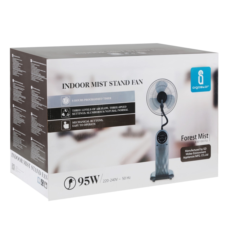 Aigostar - Ventilador de pie con efecto niebla MIST 95W/230V + control remoto