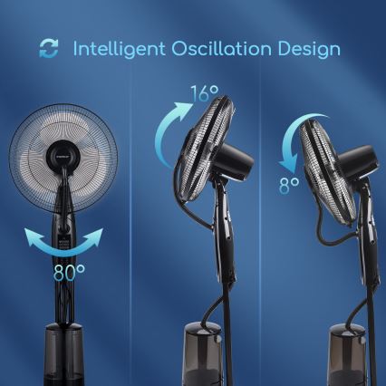 Aigostar - Ventilador de pie con rociador de agua 75W/230V + CR