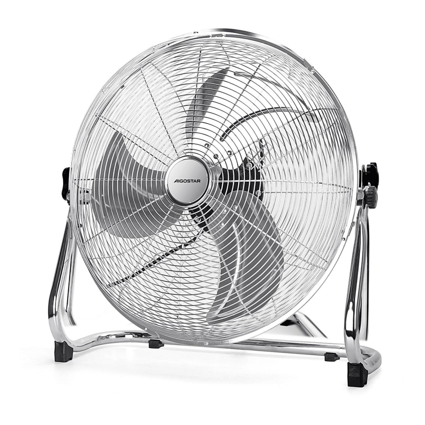 Aigostar - Ventilador de suelo 100W/230V cromo brillante