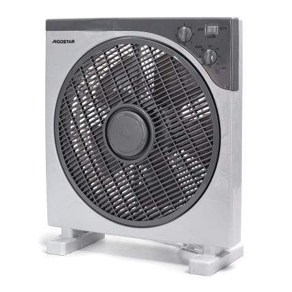 Aigostar - Ventilador de suelo 35W/230V Ø 30 cm blanco/gris