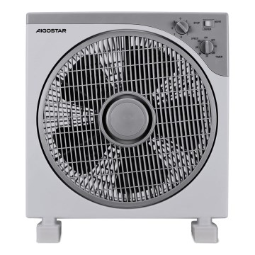 Aigostar - Ventilador de suelo 35W/230V Ø 30 cm blanco/gris